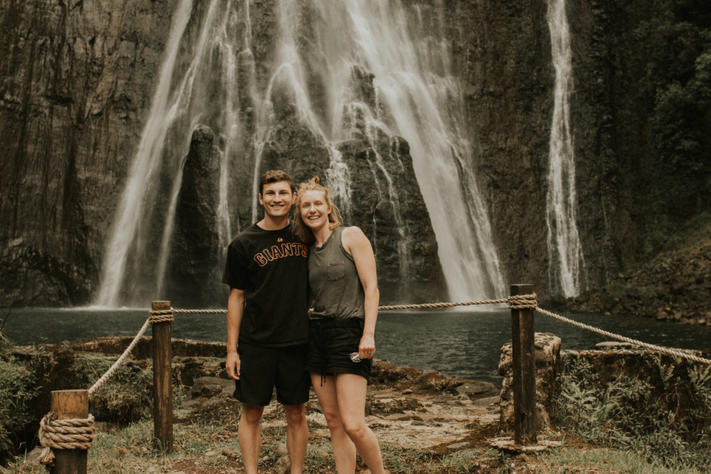 Couple at Waterfall in Kauai